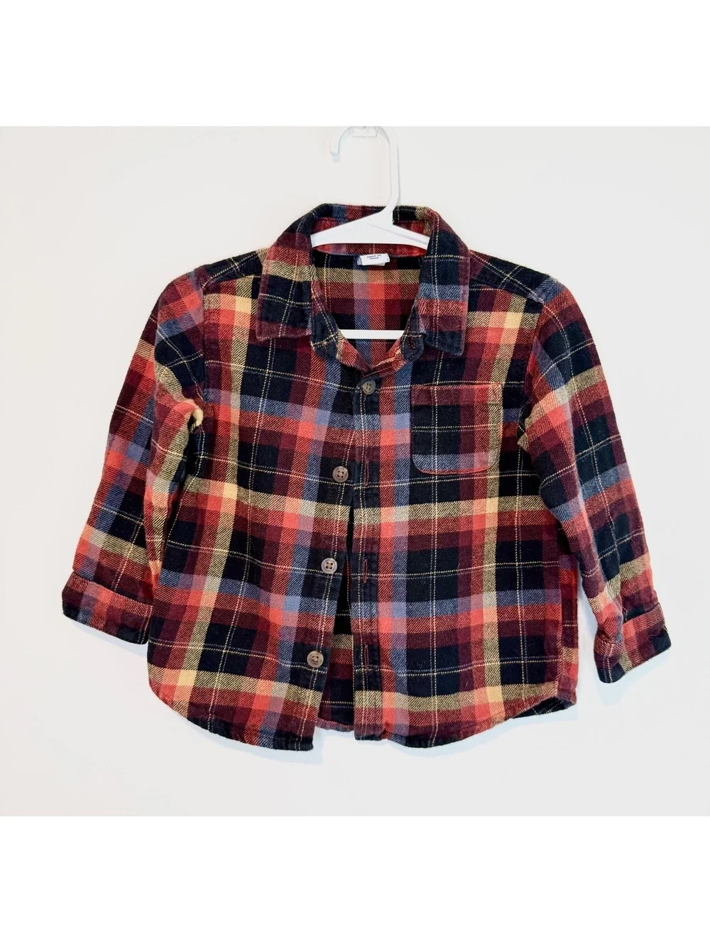 Old Navy Toddler Boys 18-24 Months Plaid Flannel Shirt
